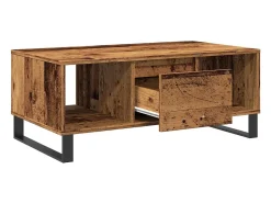 Mesa De Centro| Mesa de centro | Mesa de apoio | Mesa de café 90x50x36.5 cm derivados de madeira madeira velha Castanho