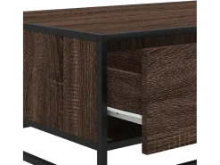 Mesa de centro | Mesa de apoio 90x57x35 cm deriv. madeira/metal carvalho^ Mesa De Centro
