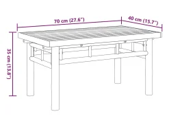 Mesa de centro | Mesa de apoio | Mesa de café 70x40x35 cm bambu^ Mesa De Centro