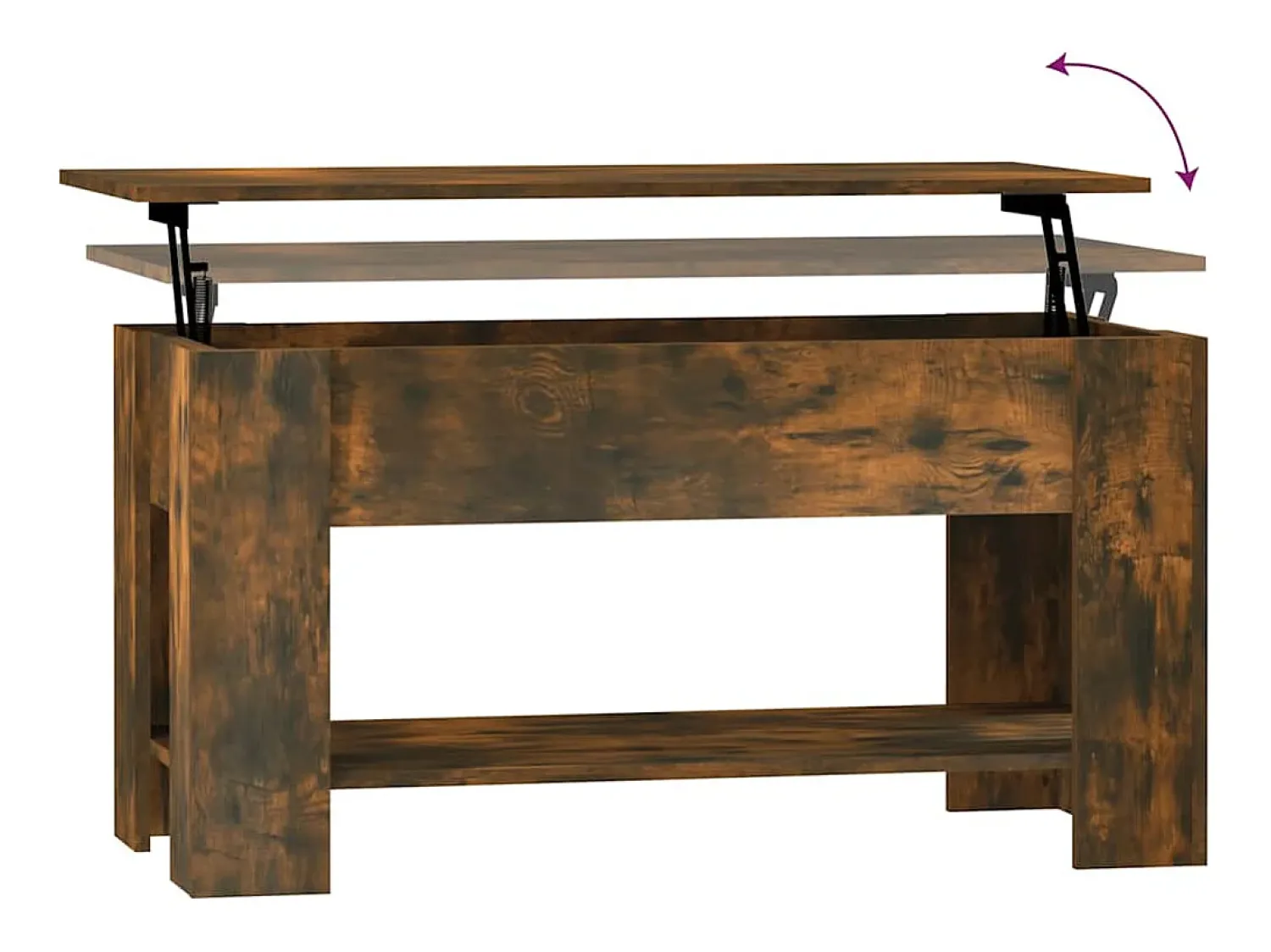 Mesa De Centro| Mesa de centro | Mesa de apoio 101x49x52 cm madeira processada carvalho fumado Castanho