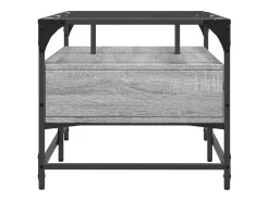Mesa De Centro* Mesa de centro | Mesa de apoio c/ topo de vidro 98.5x50x45 cm cinza sonoma aço Cinzento