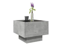 New Mesa de centro | Mesa de apoio c/ LEDs 40x40x30 cm derivados de madeira Cinzento