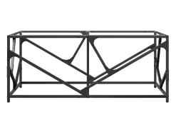 Mesa de centro | Mesa de apoio c/ topo em vidro 98.5x50x41 cm aço^ Mesa De Centro