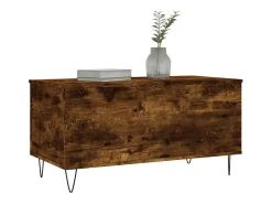 Mesa De Centro* Mesa de centro | Mesa de apoio 90x44.5x45 cm derivados madeira carvalho fumado Castanho