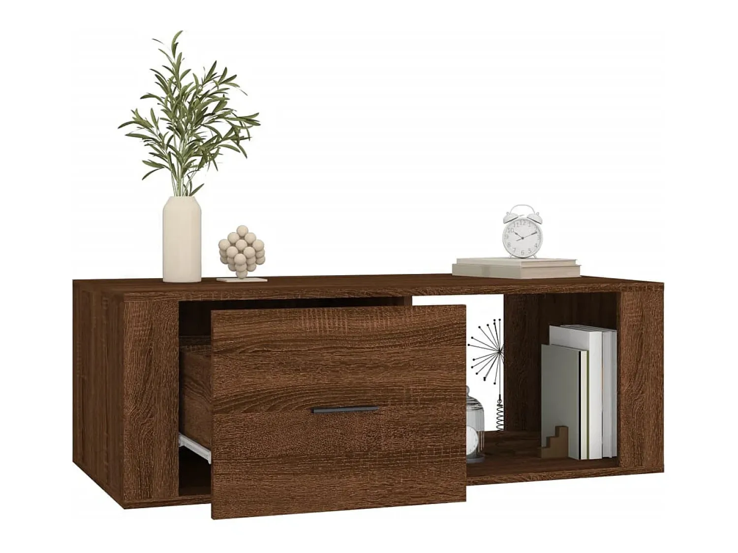 Mesa De Centro| Mesa de centro | Mesa de apoio 100x50.5x35 derivados madeira carvalho Castanho