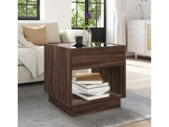 Mesa de centro | Mesa de apoio luzes LED Infinity 50x50x50 cm carvalho^ Mesa De Centro