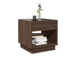 Mesa de centro | Mesa de apoio luzes LED Infinity 50x50x50 cm carvalho^ Mesa De Centro