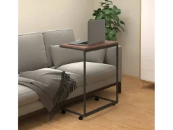 Mesa De Centro| Mesa de centro | Mesa de apoio c/ rodas 55x35x70 cm madeira processada Preto