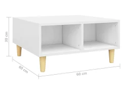 Mesa De Centro* Mesa de centro | Mesa de apoio 60x60x30 cm contraplacado Branco