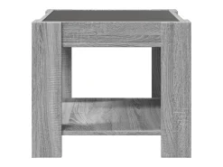 Discount Mesa de centro | Mesa de apoio c/ LEDs 53x53x45 cm derivados de madeira Cinzento
