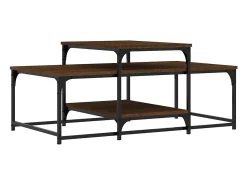 New Mesa de centro | Mesa de apoio 102x60x45 cm derivados madeira carvalho Castanho