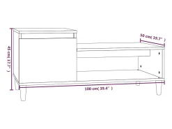 Mesa De Centro| Mesa de centro | Mesa de apoio 100x50x45 cm derivados madeira carvalho sonoma Castanho