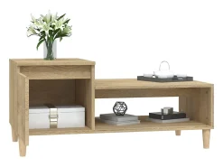 Mesa De Centro| Mesa de centro | Mesa de apoio 100x50x45 cm derivados madeira carvalho sonoma Castanho