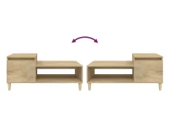 Mesa De Centro| Mesa de centro | Mesa de apoio 100x50x45 cm derivados madeira carvalho sonoma Castanho