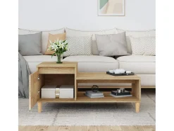 Mesa De Centro| Mesa de centro | Mesa de apoio 100x50x45 cm derivados madeira carvalho sonoma Castanho