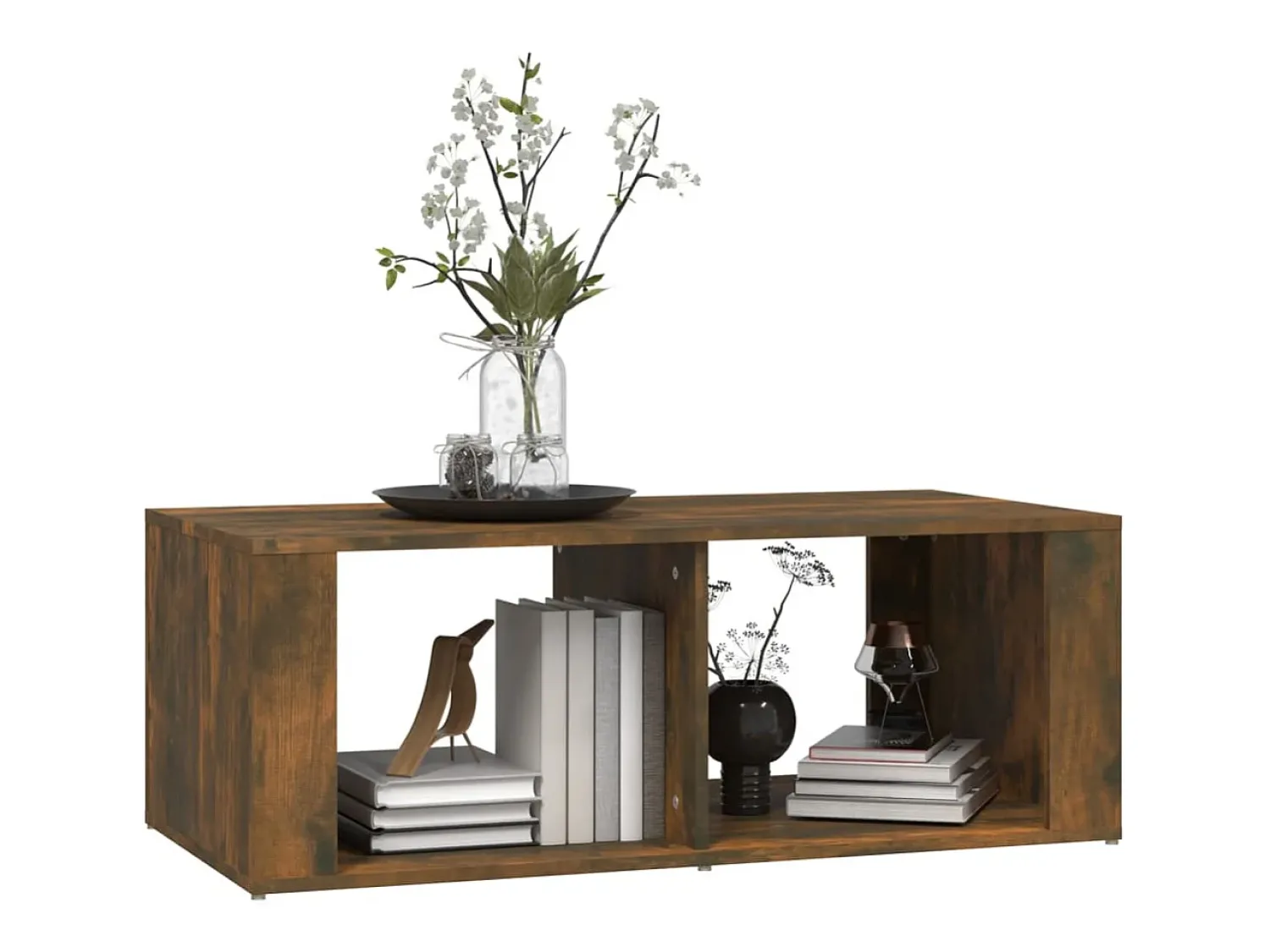 Mesa de centro | Mesa de apoio 100x50x36 cm derivados madeira carvalho fumado^ Mesa De Centro