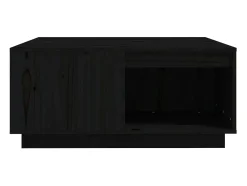 Mesa De Centro| Mesa de centro | Mesa de apoio 80x81x36.5 cm madeira de pinho maciça Preto