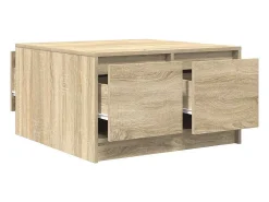 Sale Mesa de centro | Mesa de apoio com gavetas 70.5x70x40 cm carvalho sonoma Castanho