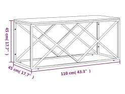 Mesa De Centro| Mesa de centro | Mesa de apoio | Mesa de café aço inoxidável e madeira recuperada maciça Multicor