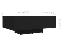Clearance Mesa de centro | Mesa de apoio 85x55x31 cm derivados de madeira Preto