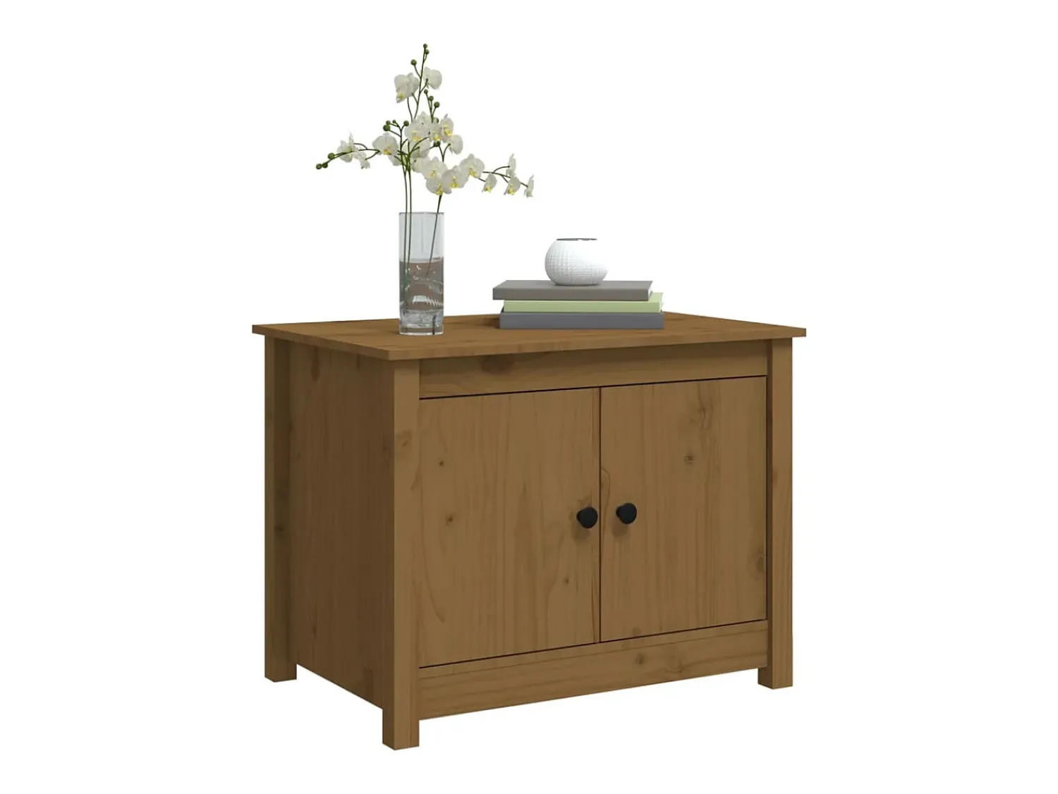 Mesa De Centro| Mesa de centro | Mesa de apoio 71x49x55 cm pinho maciço mel Castanho