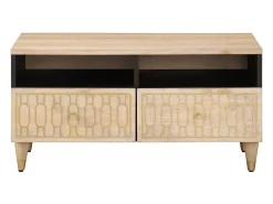 Mesa De Centro* Mesa de centro | Mesa de apoio | Mesa de café 80x54x40 cm madeira de mangueira maciça Castanho