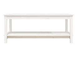 Mesa De Centro* Mesa de centro | Mesa de apoio 110x55x45 cm madeira de pinho maciça Branco