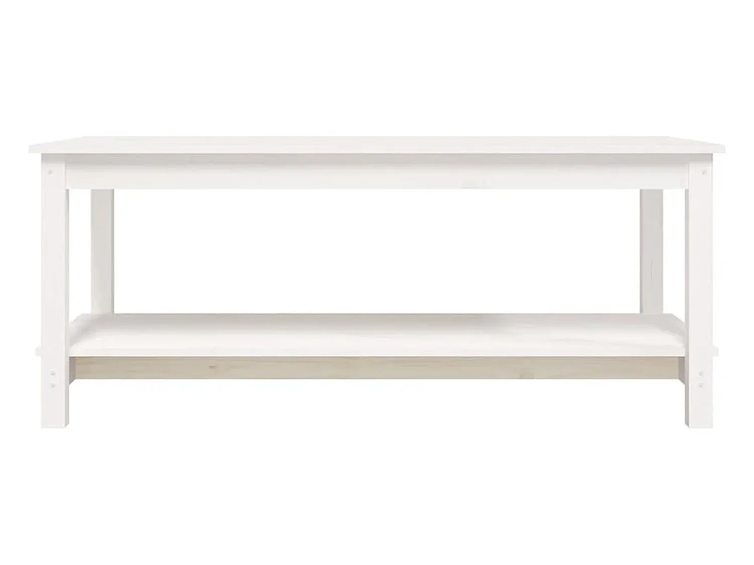 Mesa De Centro* Mesa de centro | Mesa de apoio 110x55x45 cm madeira de pinho maciça Branco