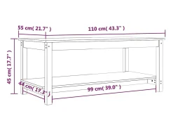 Mesa De Centro* Mesa de centro | Mesa de apoio 110x55x45 cm madeira de pinho maciça Branco