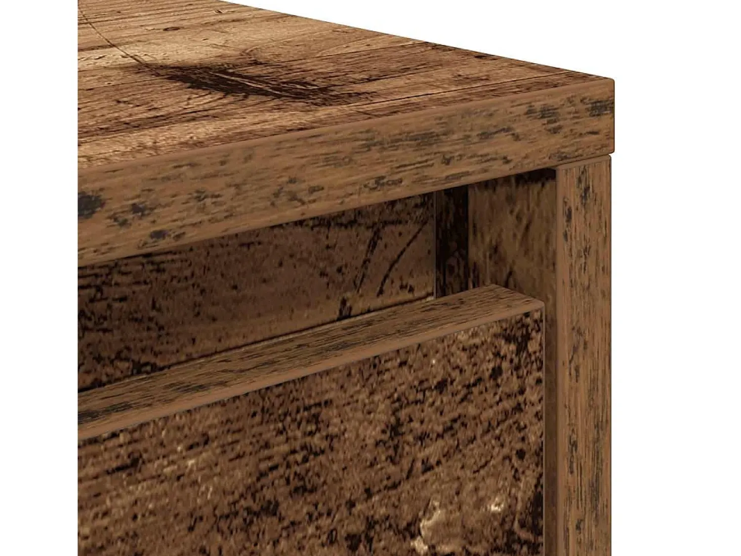 Mesa de centro | Mesa de apoio com gavetas 70.5x70x40 cm madeira velha^ Mesa De Centro