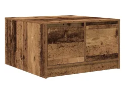 Mesa de centro | Mesa de apoio com gavetas 70.5x70x40 cm madeira velha^ Mesa De Centro