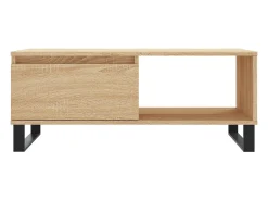 Mesa De Centro* Mesa de centro | Mesa de apoio 90x50x36.5 cm derivados madeira carvalho sonoma Castanho