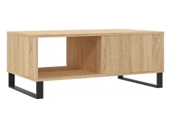 Mesa De Centro* Mesa de centro | Mesa de apoio 90x50x36.5 cm derivados madeira carvalho sonoma Castanho