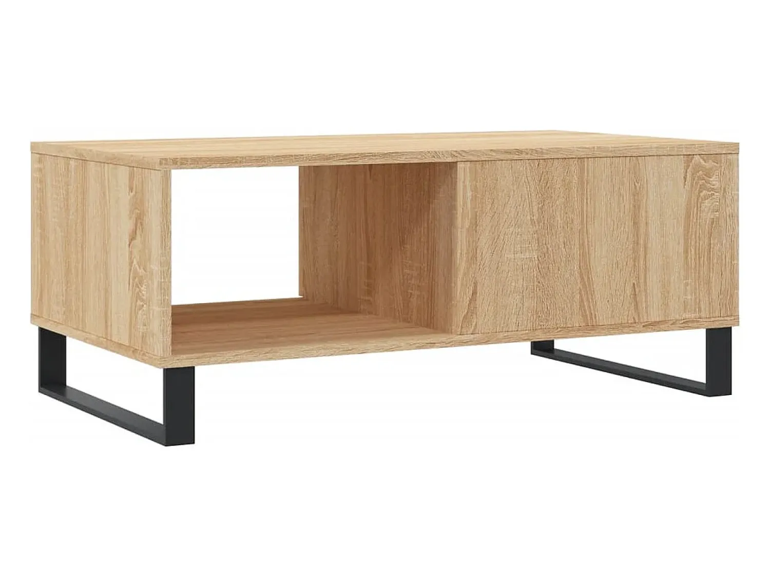 Mesa De Centro* Mesa de centro | Mesa de apoio 90x50x36.5 cm derivados madeira carvalho sonoma Castanho