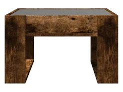 Hot Mesa de centro | Mesa de apoio luzes LED Infinity 50x53x30 cm carvalho fumado Castanho