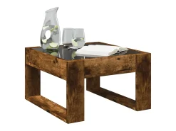 Hot Mesa de centro | Mesa de apoio luzes LED Infinity 50x53x30 cm carvalho fumado Castanho