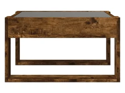 Hot Mesa de centro | Mesa de apoio luzes LED Infinity 50x53x30 cm carvalho fumado Castanho