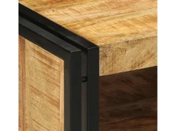 Mesa De Centro* Mesa de centro | Mesa de apoio | Mesa de café 50x50x38 cm madeira de mangueira áspera maciça Castanho
