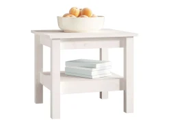 Mesa De Centro* Mesa de centro | Mesa de apoio Branca 45x45x40 cm Madeira Maciça Pinho Branco