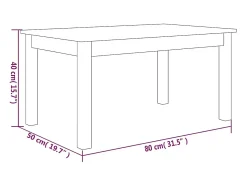 Mesa De Centro| Mesa de centro | Mesa de apoio | Mesa de café 80x50x40 cm madeira de pinho maciça Castanho