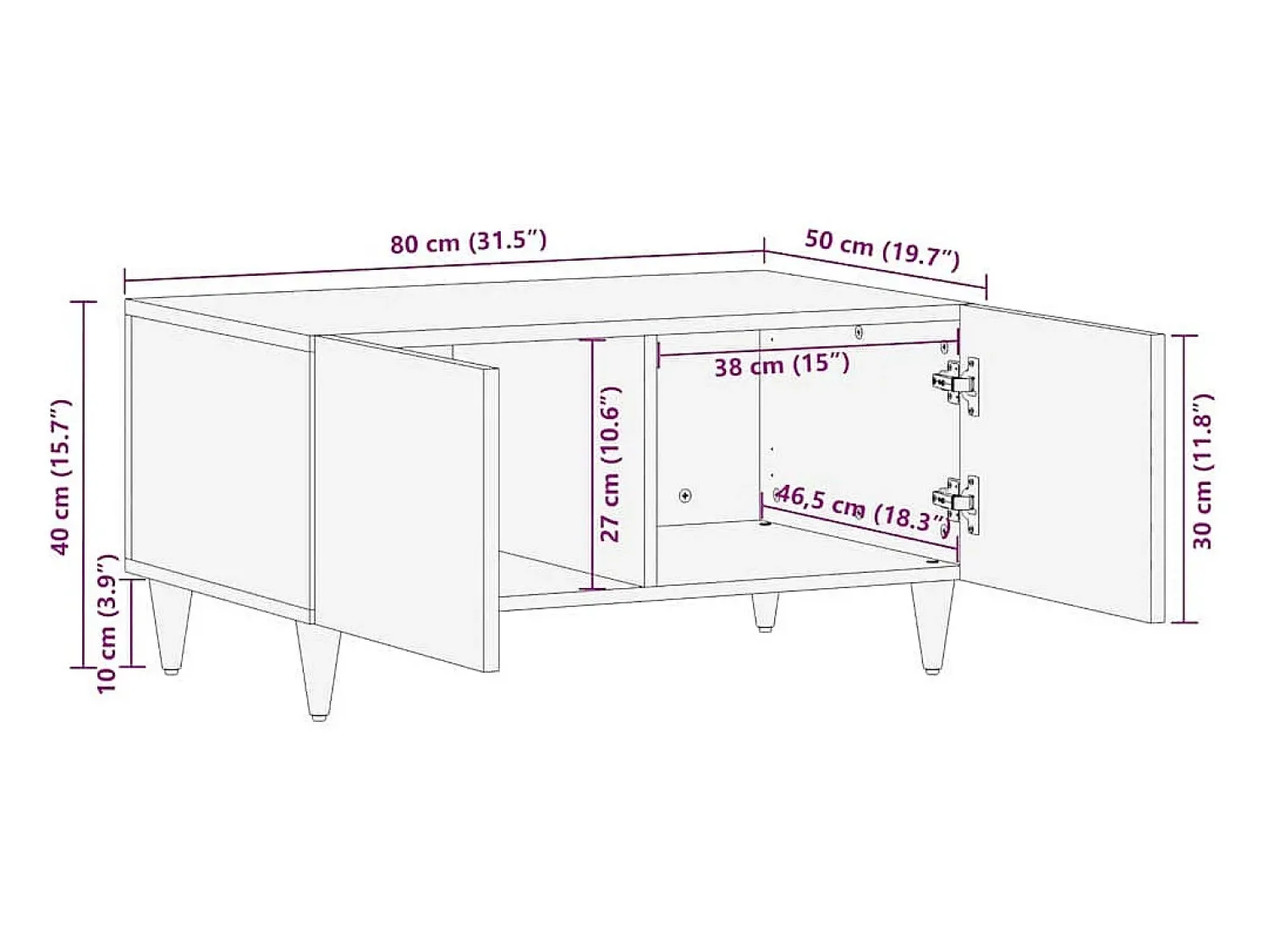 Mesa de centro | Mesa de apoio 80x50x40 cm^ Mesa De Centro