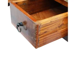 Hot Mesa de centro | Mesa de apoio | Mesa de café + gavetas 90x45x35 cm madeira reciclada maciça Castanho