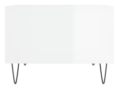 Mesa De Centro| Mesa de centro | Mesa de apoio 60x50x36.5 cm derivados madeira brilhante Branco