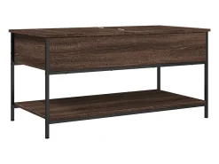 Mesa De Centro* Mesa de centro | Mesa de apoio 100x50x50 cm deriv. madeira/metal carvalho Castanho