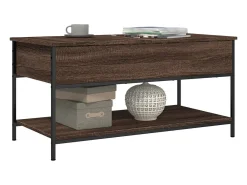 Mesa De Centro* Mesa de centro | Mesa de apoio 100x50x50 cm deriv. madeira/metal carvalho Castanho