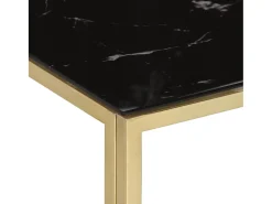 Mesa De Centro| Mesa de centro | Mesa de apoio aço inoxidável e vidro temperado dourado Cor de laranja