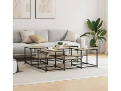 Mesa de centro | Mesa de apoio 121x121x40 derivados de madeira carvalho sonoma^ Mesa De Centro