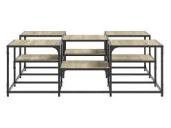 Mesa de centro | Mesa de apoio 121x121x40 derivados de madeira carvalho sonoma^ Mesa De Centro