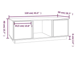 Mesa De Centro| Mesa de centro | Mesa de apoio | Mesa de café 110x50x40 cm pinho maciço Castanho