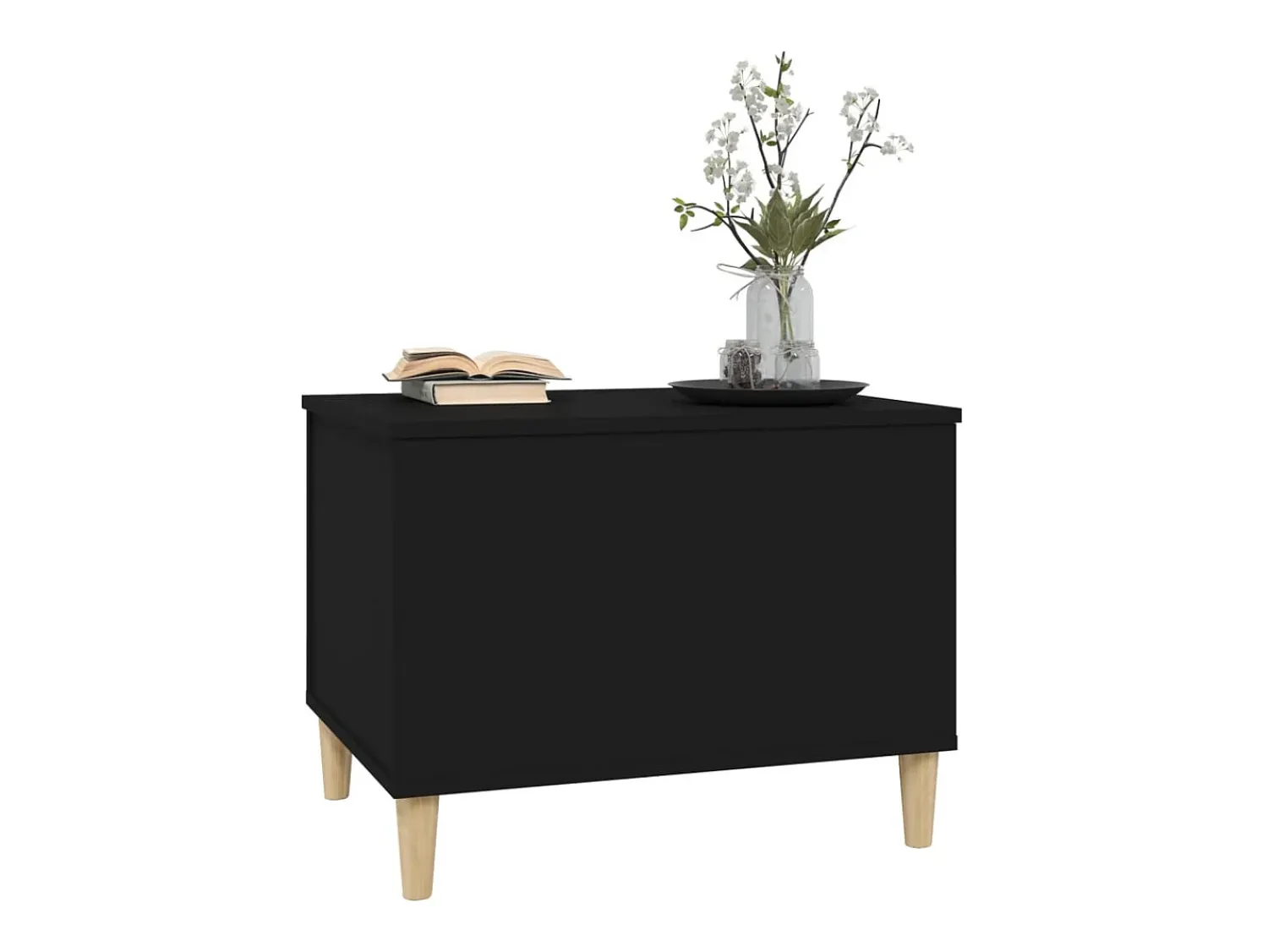 Mesa De Centro* Mesa de centro | Mesa de apoio 60x44.5x45 cm derivados de madeira Preto